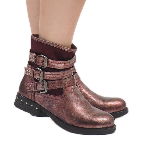 Kayla Shoes Maroon -eristetyt saappaat S109 punainen 1