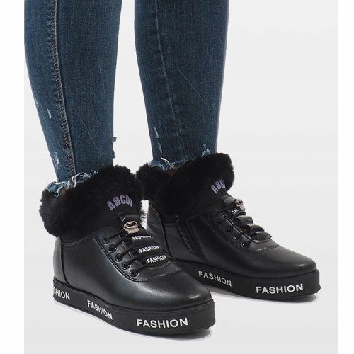 Mustat GF-ZM106 turkisvuoratut saappaat 1