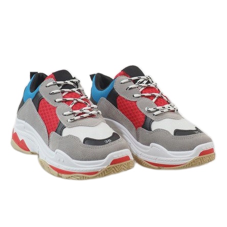 Muodikkaat mustat urheilukengät D1901-L65 harmaa monivärinen 1