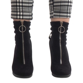 Mustat mokkanahkaiset nilkkurit C-7179-pylväässä 2