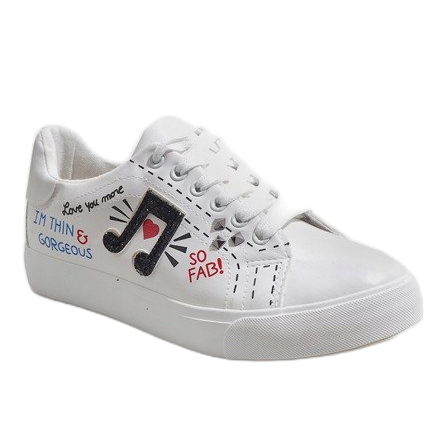 Valkoiset lenkkarit, joissa on ripaus G-106 valkoinen 1