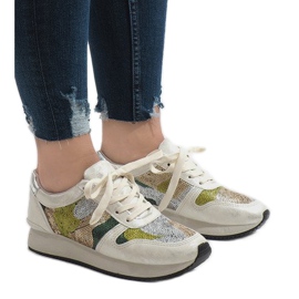 Valkoiset urheilukiilokengät T025 valkoinen harmaa 1