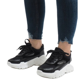 Muodikkaat mustat PP-37-urheilukengät 1