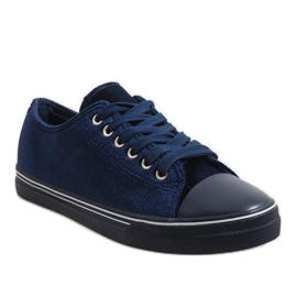 Tummansiniset velour-lenkkarit BK6197-2 tummansininen 1