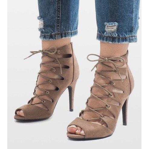 Khakinväriset avokkaat korkokengillä 9095-83A monivärinen vihreä 1