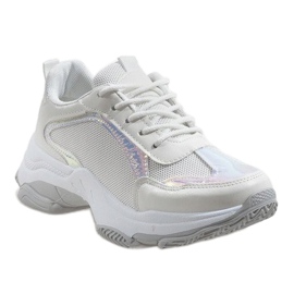 Valkoiset muodikkaat urheilukengät 2018-6 valkoinen 1