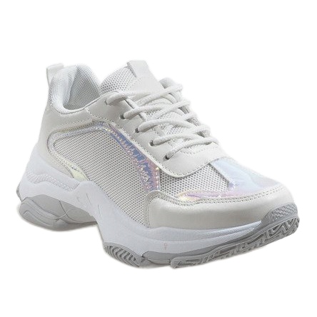 Valkoiset muodikkaat urheilukengät 2018-6 valkoinen 1