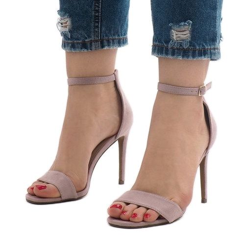 Violetit mokkanahkaiset korkokengät sandaalit SY-31P violetti 1