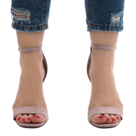 Violetit mokkanahkaiset korkokengät sandaalit SY-31P violetti 2