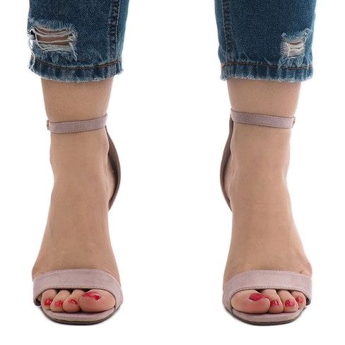 Violetit mokkanahkaiset korkokengät sandaalit SY-31P violetti 2