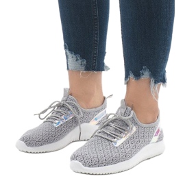 Harmaat mesh-urheilukengät G8347-1 1