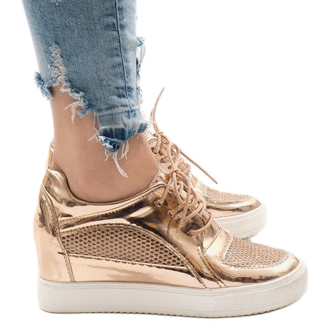 Champagne -lakatut avoimet lenkkarit WW055A keltainen 1