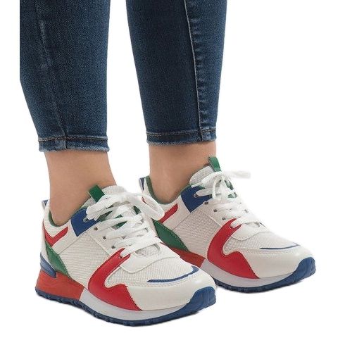 2018-7 Punaiset moniväriset trendikkäät urheilukengät punainen harmaa monivärinen 1