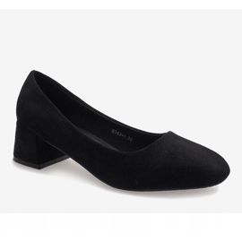 Musta mokkanahkainen pumppu H343-1-pylväässä 1 Musta mokkanahkainen pumppu H343-1-pylväässä 1