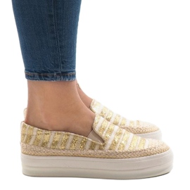 Kultaiset espadrilles -lenkkarit GH001 -alustalla kultainen 1