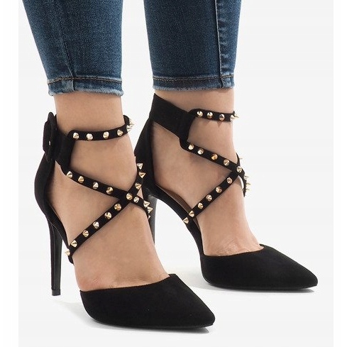 Musta mokkanahka korkokengät GH11547 2