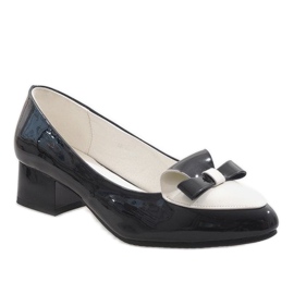 Mustavalkoiset korkokengät GF-A166 valkoinen 1