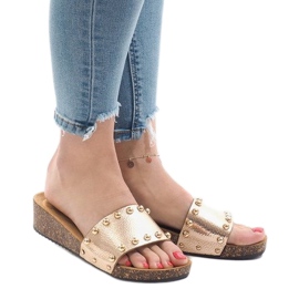 Samppanja korkokengät AC-2809 kultainen 1