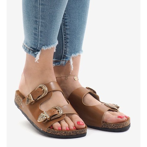 Kamelitossut soljilla 7018-PL ruskea 2