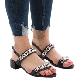 Mustat korkokengät sandaalit 77-15 1