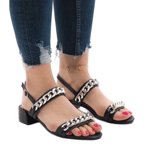 Mustat korkokengät sandaalit 77-15 1