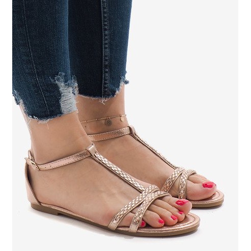 Samppanja sandaalit koristeltu WL017 keltainen 1