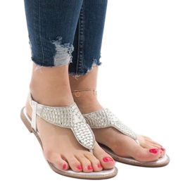 Hopeiset sandaalit koristeltu JN1359-2 harmaa 1