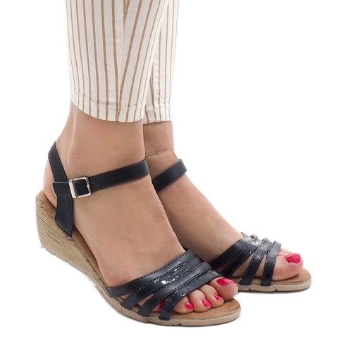 Tummansininen kiila sandaalit S-260 laivastonsininen 1