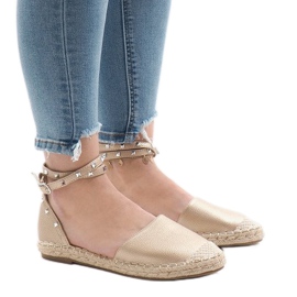 Kultaiset espadrilliset sandaalit TH-155-soljella kultainen 1