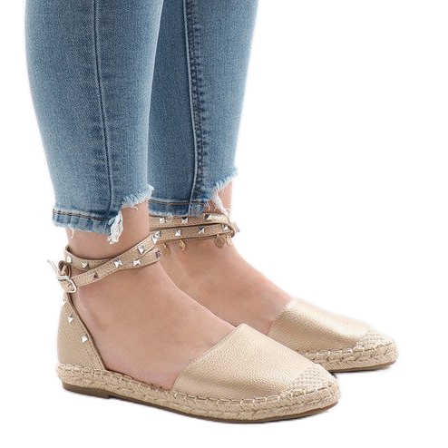 Kultaiset espadrilliset sandaalit TH-155-soljella kultainen 1