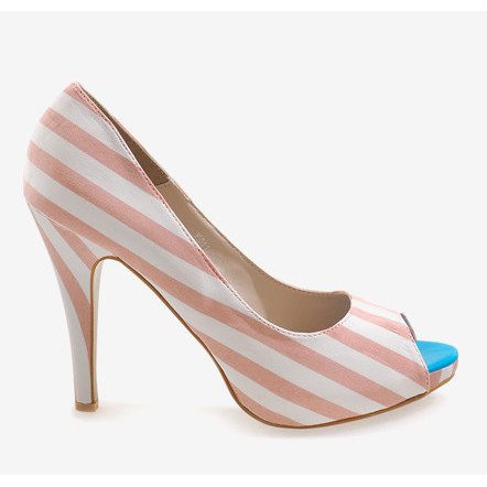 Vaaleanpunaiset avokengät K011 valkoinen vaaleanpunainen 2