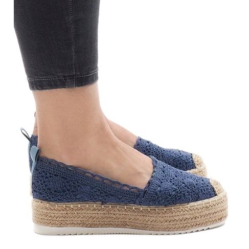 Siniset espadrilles-lenkkarit 7801-P-alustalla sininen 1