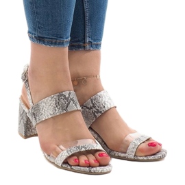 Käärme sandaalit mokka S-7346 valkoinen 1