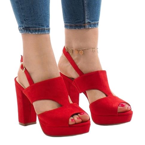 Punaiset sandaalit JS-8001-pylväässä punainen 1