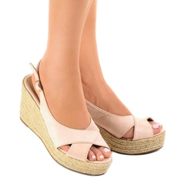 Beige kiila sandaalit espadrilles 68-150 1