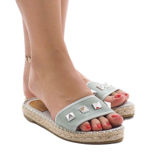 Vihreät farkutossut, joissa nastat 7087 monivärinen 1