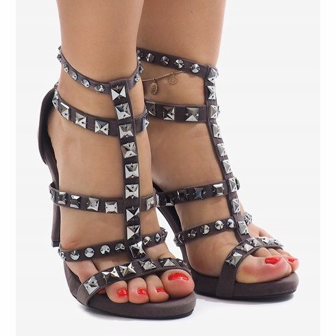 Harmaat sandaalit mokkanahkaisella mokkanahalla GH083-6 monivärinen 1