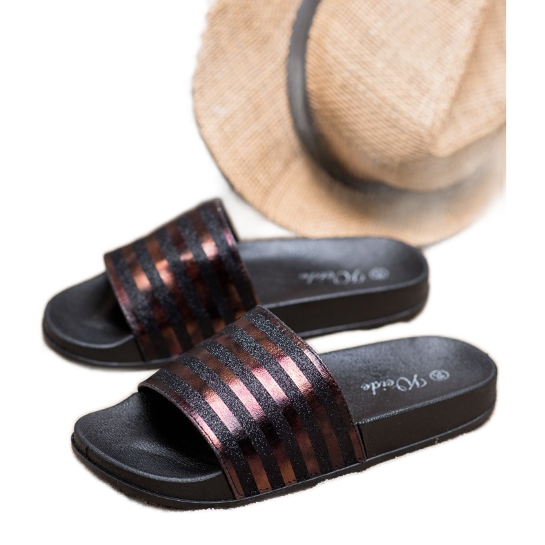 Weide Glitterillä varustetut tossut musta 2