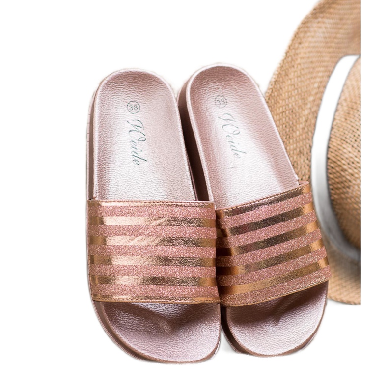 Weide Glitterillä varustetut tossut vaaleanpunainen 1