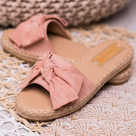 Forever Folie Mokkanahkaiset tossut jousella vaaleanpunainen 1