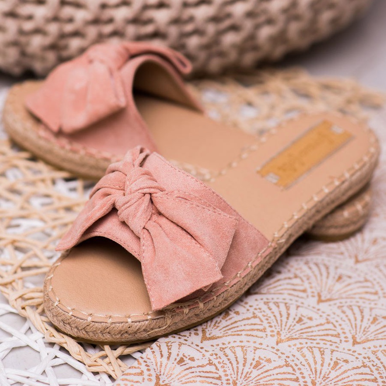 Forever Folie Mokkanahkaiset tossut jousella vaaleanpunainen 1