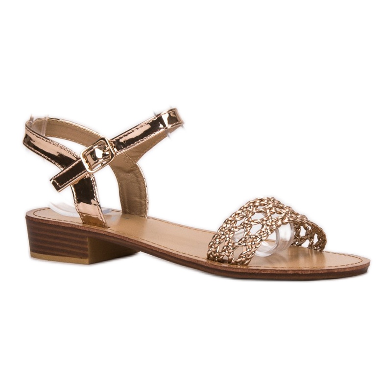 SHELOVET Punotut korkokengät sandaalit keltainen 1