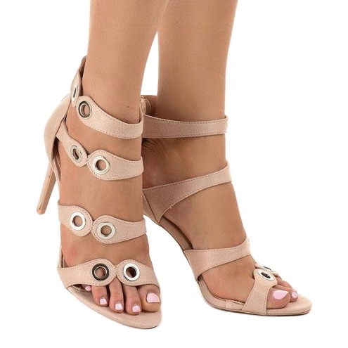 Beige mokkanahka korkokengät 0631-3 2