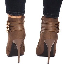 Saappaat korkokengät mokka YS20-1 Khaki 1