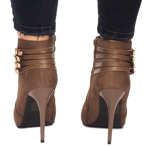 Saappaat korkokengät mokka YS20-1 Khaki 1