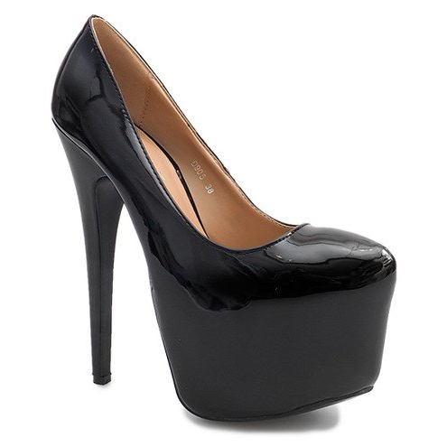 Korkeat lakatut nastat alustalla D905 musta 1