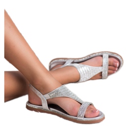 Super Mode Tyylikkäät hopeiset sandaalit harmaa 1