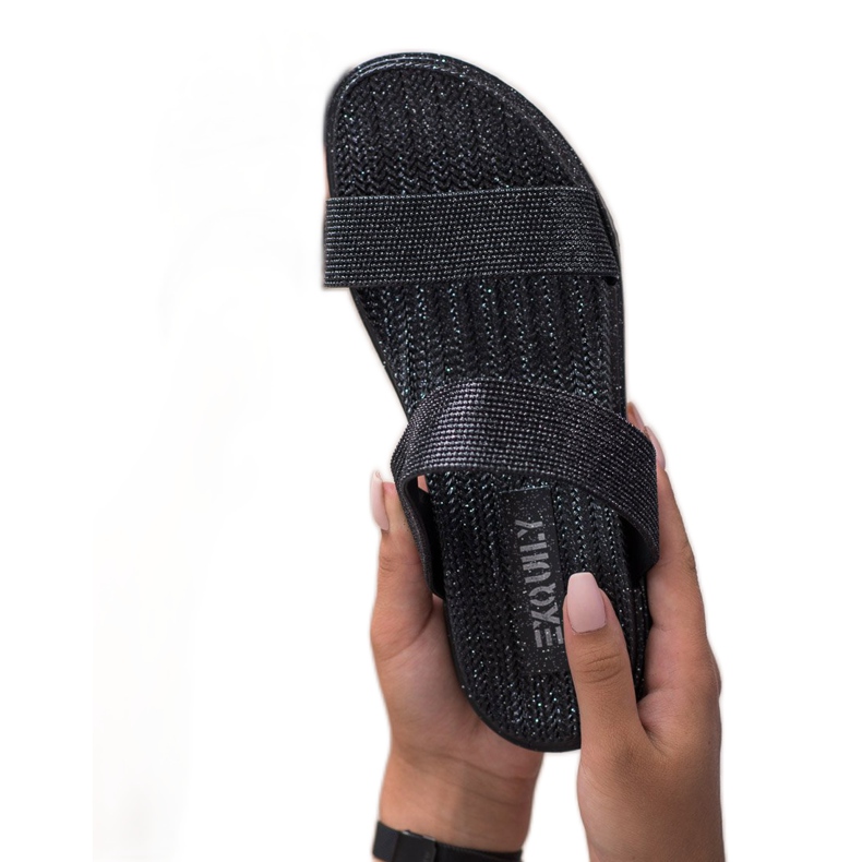 EXQUILY Muodikkaat kumitossut musta 1