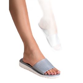 Fashion Muodikkaat kiiltävät tossut harmaa 1