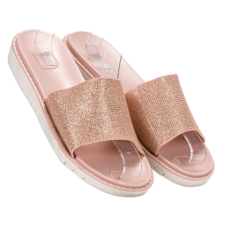 Fashion Muodikkaat kiiltävät tossut ruskea 1